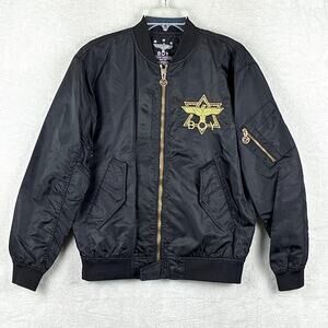 Boy London Eagle MA-1 Bomber Jacket Size S Black Gold Embroidered Streetwear